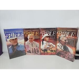 Charlton Heston presents The Bible - 4 VHS video Set - Sealed VCR movies